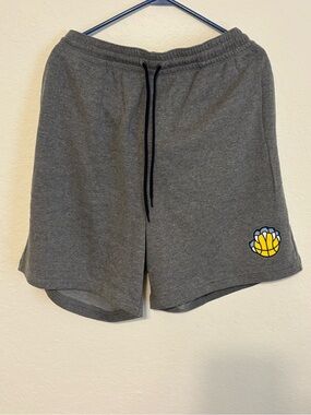 Fanatics Gray Athletic Drawstring Shorts with Yellow Logo